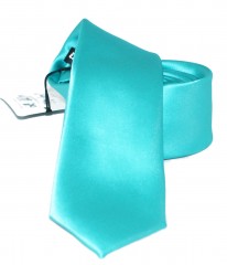                         Slim nyakkendő - Türkíz szatén Egyszínű nyakkendő
