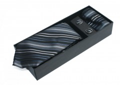   NM nyakkendő szett - Szürke csíkos Mintás nyakkendők