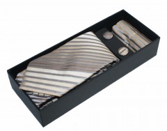   NM nyakkendő szett - Drapp csíkos Nyakkendők