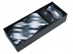   NM nyakkendő szett - Szürke csíkos Szettek