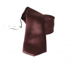                                         NM slim szatén nyakkendő - Sötétbarna Egyszínű nyakkendő