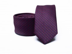    Prémium slim nyakkendő - Sötétkék-piros pöttyös Aprómintás nyakkendő