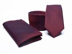    Prémium slim nyakkendő szett - Burdgundi mintás Szettek