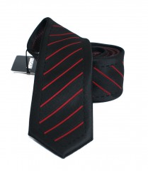                  NM slim nyakkendő - Fekete-piros csíkos Csíkos nyakkendő