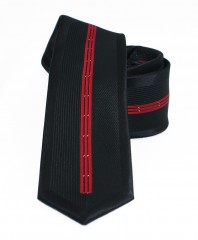                  NM slim nyakkendő - Fekete-piros csíkos 