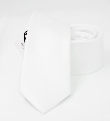                    NM slim szövött nyakkendő - Fehér szövött Egyszínű nyakkendő