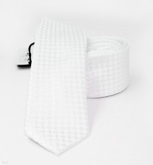                    NM slim szövött nyakkendő - Fehér mintás Egyszínű nyakkendő