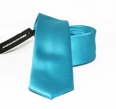                                         NM slim szatén nyakkendő - Türkízkék Egyszínű nyakkendő