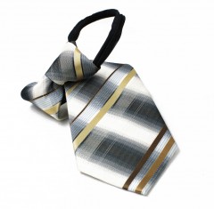      NM Állítható gyereknyakkendő - Szürke-drapp mintás Gyerek nyakkendők