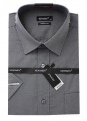             Newsmen r.u normál fit ing - Sötétszürke Normál fazon