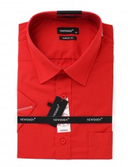             Newsmen r.u normál fit ing - Piros Egyszínű ing