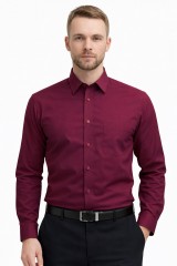                        Newsmen elasztikus h.u slim ing - Bordó Hosszúujjú ing