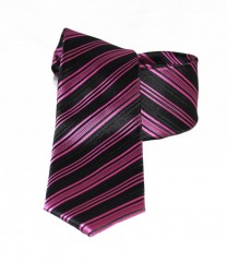               Goldenland slim nyakkendő - Pink-fekete csíkos 