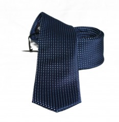                    NM slim szövött nyakkendő - Sötétkék pöttyös Aprómintás nyakkendő