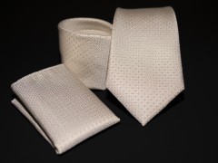    Prémium nyakkendő szett - Ecru pöttyös 