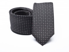 Prémium slim nyakkendő - Fekete aprómintás 
