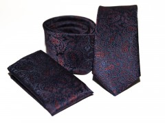    Prémium slim nyakkendő szett - Burgundi mintás Szettek