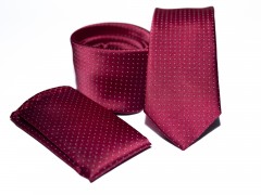    Prémium slim nyakkendő szett - Meggypiros aprópöttyös Aprómintás nyakkendő