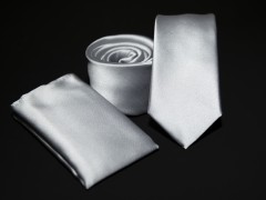    Prémium slim nyakkendő szett - Ezüst Szettek