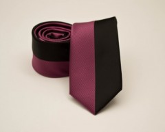  Prémium slim nyakkendő -  Pink-fekete csíkos 