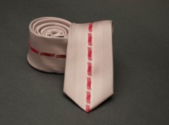   Prémium slim nyakkendő -  Púder-piros mintás Mintás nyakkendők