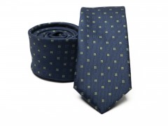    Prémium slim nyakkendő - Sötétkék mintás Aprómintás nyakkendő