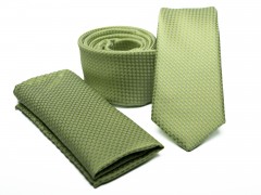    Prémium slim nyakkendő szett - Lime Egyszínű nyakkendő