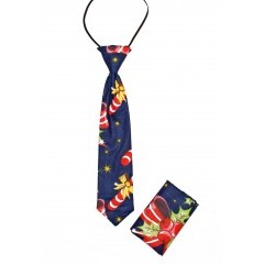                                       Karácsonyi gumis gyereknyakkendő szett - Kék-piros 