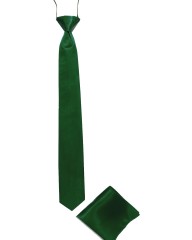  Szatén gumis nyakkendő szett - Sötétzöld 