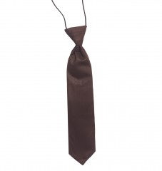   Gumis pamut gyereknyakkendő - Sötétbarna Gyerek nyakkendők
