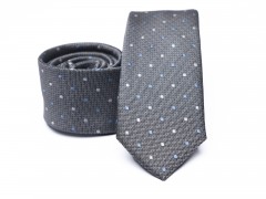 Prémium slim nyakkendő - Szürke aprópöttyös Aprómintás nyakkendő