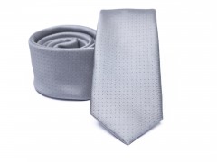 Prémium slim nyakkendő - Ezüst aprópöttyös 