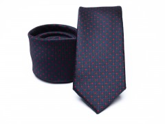 Prémium slim nyakkendő - Sötétkék-piros aprópöttyös Aprómintás nyakkendő