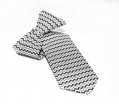   Gumis pamut gyereknyakkendő - Fekete-fehér 