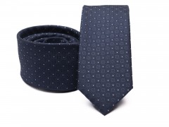 Prémium slim nyakkendő - Kék pöttyös 