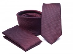    Prémium slim nyakkendő szett - Bordó Szettek