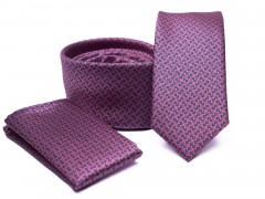    Prémium slim nyakkendő szett - Lila mintás Szettek