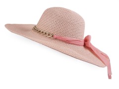  Női nyári szalma kalap - Rózsaszín 