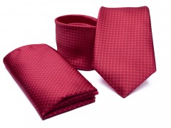    Prémium nyakkendő szett - Meggypiros  Aprómintás nyakkendő