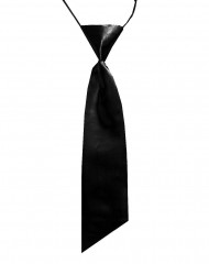            Női szatén gumis nyakkendő - Fekete 