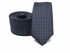    Prémium slim nyakkendő - Sötétkék pöttyös Aprómintás nyakkendő