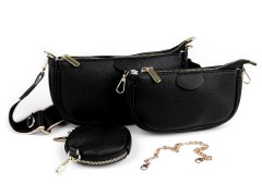       3 in 1 női táskaszett - Fekete Női táska, pénztárca, öv