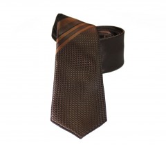               Goldenland slim nyakkendő - Sötétbarna mintás 
