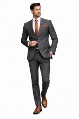                           Newsmen elasztikus slim öltöny - Sötétszürke 