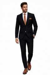                           Newsmen elasztikus slim öltöny - Fekete 