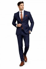                           Newsmen elasztikus slim öltöny - Sötétkék 