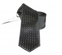                    NM slim szövött nyakkendő - Fekete-fehér mintás 