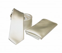        NM Slim szatén szett - Krém Egyszínű nyakkendő