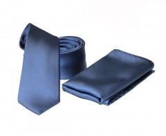        NM Slim szatén szett - Kék Egyszínű nyakkendő