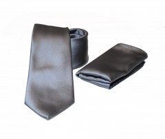        NM Slim szatén szett - Grafit Egyszínű nyakkendő